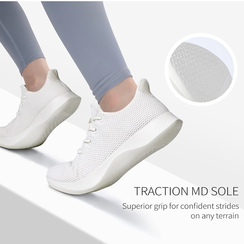 DOBOLIN Sleek White Sneakers with Traction MD Sole